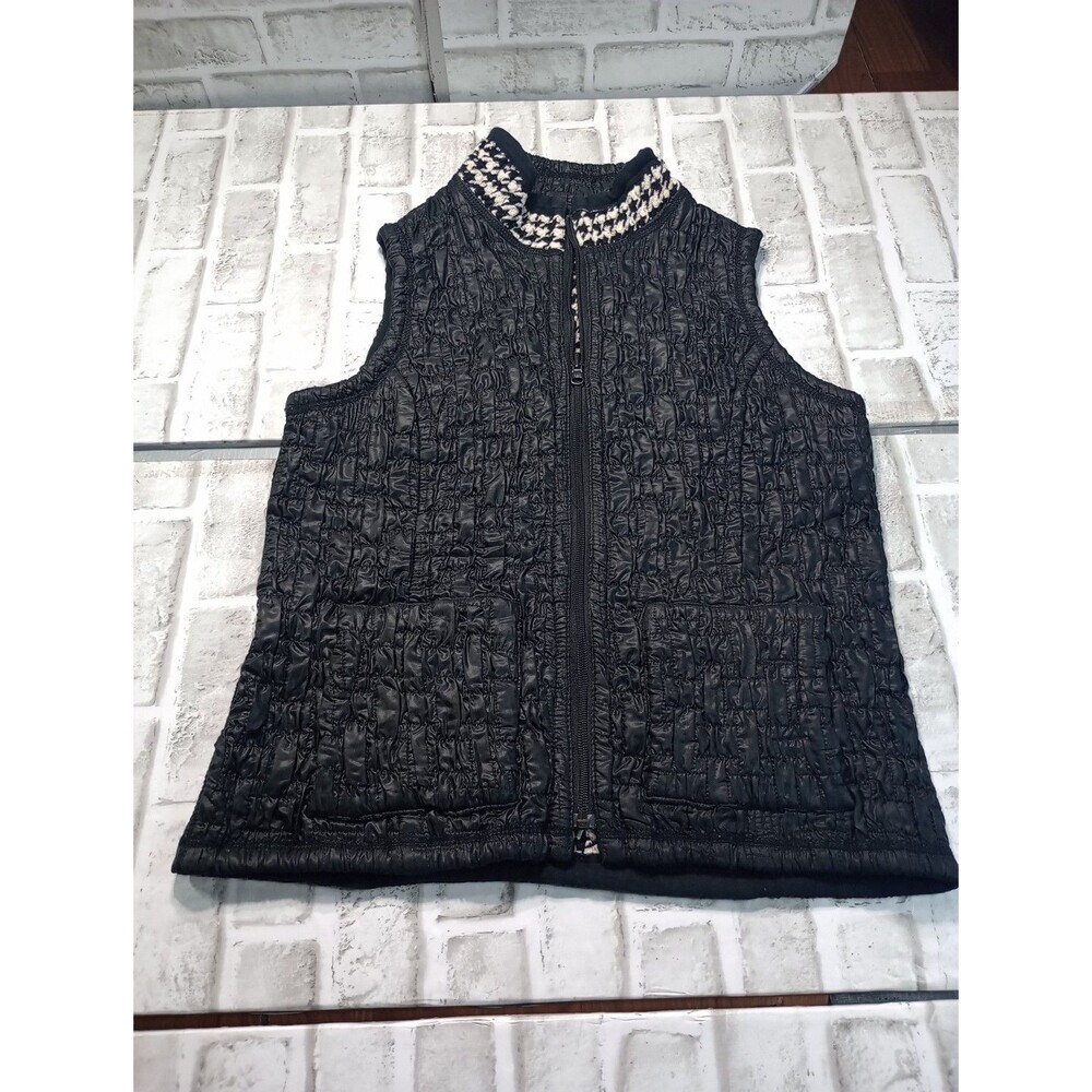 Women's Quilted  Vest  Full Zip Mock Neck Slash Pockets Sz 6